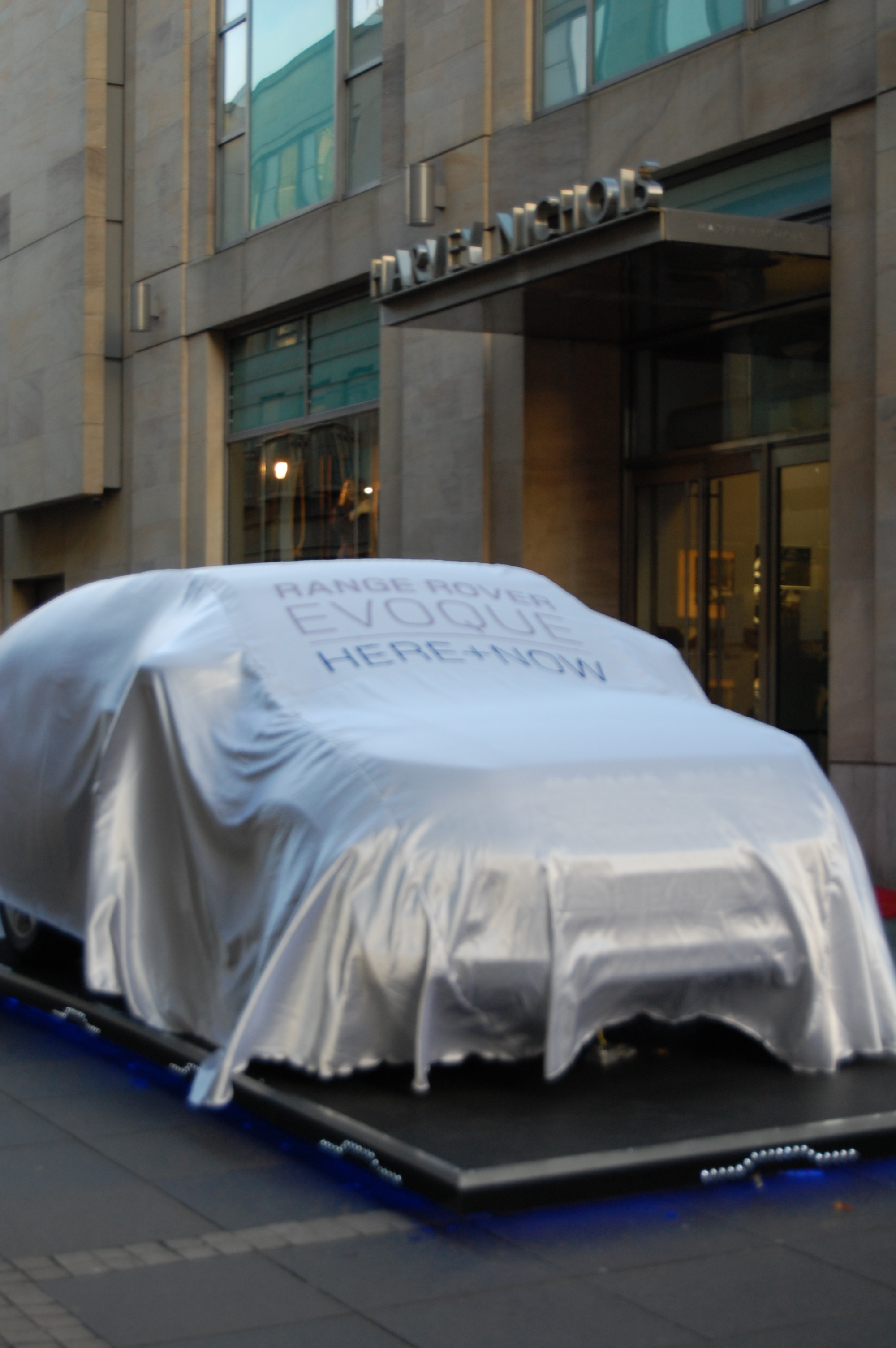Land Rover Evoque under cover