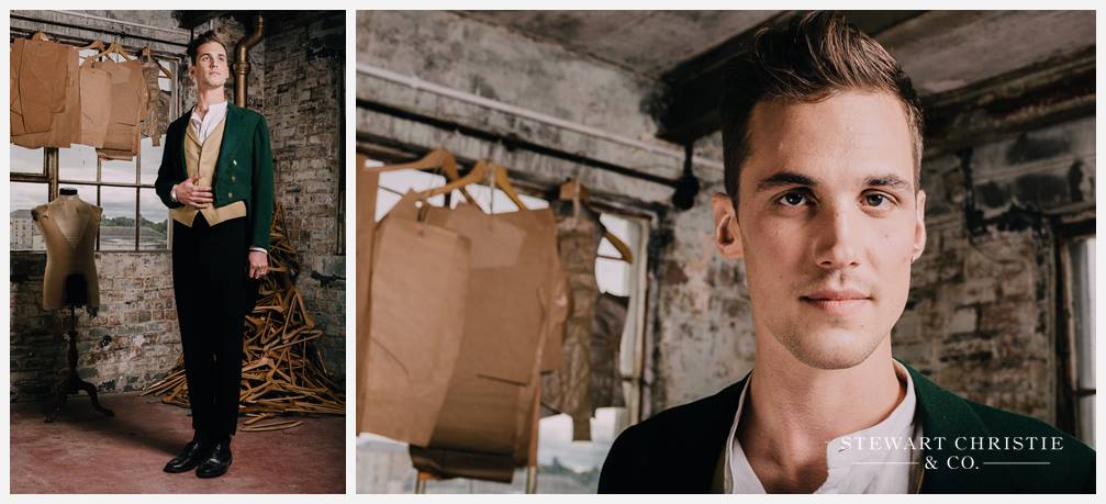 Cameron Mason for Stewart Christie Tailors by photographer Colin Usher