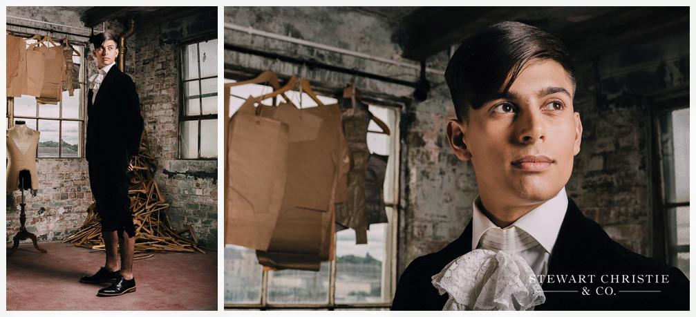 Tom Macfarlane for Stewart Christie Tailors by photographer Colin Usher