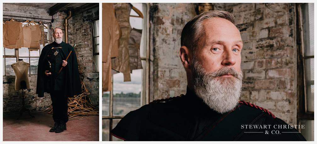 Tommy Cairns for Stewart Christie Tailors by photographer Colin Usher