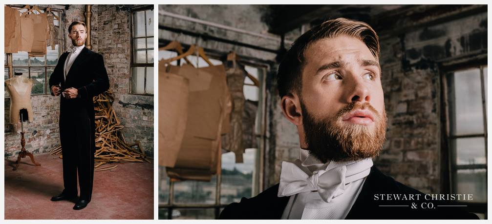 Tristan Harper for Stewart Christie Tailors by photographer Colin Usher