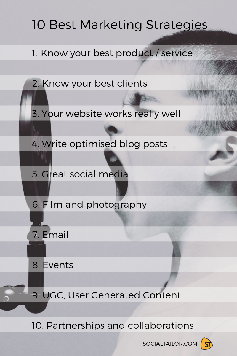 10 best marketing strategies by Social Tailor